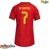 Camiseta Bélgica Kevin De Bruyne #7 Primera Equipación para mujer Mundial 2026 manga corta